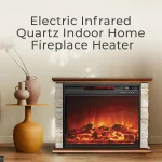 LifeSmart Electric Fireplace Heater w/ 3 Heating Elements, 1500W, Faux Stone & Oak Wood - Mounted Indoor Infrared, Customized 5