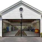 Mesh Cloth Garage Screen Door Mosquito Netting Anti Bug Fly 2x4m for 2-Car Garages Hands-Free Door Curtain Summer Supplies 2