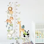 3PC Cartoon Animal Height Ruler Wall Stickers for Waterproof Removable PVC Kids Room Kindergarten Home Decoration 3