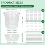 12 Pack 6.5 Inch Clear Self Watering Plant Pots with Bottom Water Tray & Watering Rope, Transparent Nursery Pots with Drainage f 2