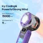 KINSCOTER Outdoor Foldable Portable Handheld Fan Mini Cooling Rechargeable 3600mAh 100-level Free Control High Speed Turbo Fan 3