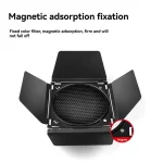 AA60-Barn Door Reflector Honeycomb Grid 4 Color Filter Set For 18Cm Standard Reflector For Godox Photo Studio Flash Accessories 3