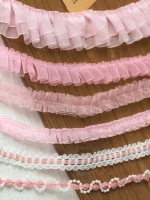 2meters Pink Lace Ribbons Trim For Party Dress Decor Fabric DIY Apparel Sewing Supplies Clothing Collar Cuff Needlework Crafts 3