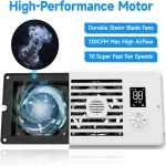 Register Booster Fan 4*10Inch Smart Heating Cooling AC Vent Fan With Remote Control & Thermostat Control Household Radiator 3