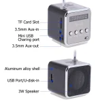 TD-V26 Portable Mini Bluetooth Speaker with Screen FM Radio MP3 Player Support TF Card for Laptop Phone 3