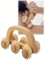 1 Pcs Wooden Massage Roller Tool, Manual Wooden Massager, Wood Back Massage Roller for Neck Leg Back Deep Tissue Muscle Massage 6