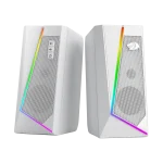 Redragon GS520 RGB Desktop Speakers, 2.0 Channel PC Stereo Speaker with 6 Colorful LED Modes, Enhanced Sound, White/Pink