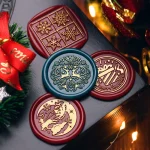 3D Relief Wax Seal Christmas Series Wax Seal Stamps Retro Santa Claus Snowflake DIY Festival Gift Wrapping Cards Scrapbooking 5