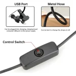 Flexible Table Lamp USB Power Lamp Reading Book Light With Holder Clip Study Reading Lamps Bedside Table Bedroom Decor Nightlamp 6