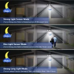 Outdoor Waterproof Solar Light with Motion Sensor 3-Head 200+ LEDs Security Light for Porches Garages Yard Entrances 4