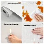 1/2.8/10m 3D thick adhesive wallpaper linen diatom mud wall sticker decoration renovation collision-proof home decoration 5