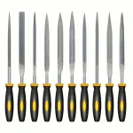 Premium Needle File Set - High-Carbon Steel Files with Non-Slip Ergonomic Handles for Precise Filing on Wood, Plastic, Model