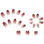 24 pieces of short trapezoid press-on nails, paired with 1 piece of jelly glue and 1 nail file 4