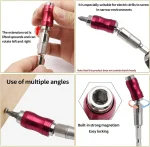 Drill Bit Holder Magnetic Swiveling Bit Tip Holder Set Drill Bit Extension Pivot 1/4 Inch Hex Quick Release Pivoting Screwd 3