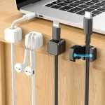Magnetic Cable Organizer 1/3/6 PCS Cable Management Wire Keeper Wall Data Cable Clips Winder Adjustable Cord Holder Under Desk 2