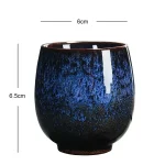 Japanese Style Ceramic Tea Cup Kiln Transformation Espresso Cup Porcelain Kung Fu Teacup Pottery Coffee Mug Wine Drinkware 6