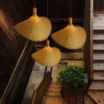 Hand Knitted Chinese Style Weaving Hanging Lamps 18/19/30cm Bamboo Pendant Lamp Restaurant Home Decor Lighting Fixtures 5