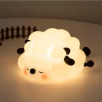 Cute LED Night Light Panda Sheep Rabbit Silicone Nightlights USB Rechargeable For Bedroom Decoration Kids Birthday Gift 5