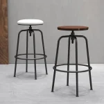 Nordic Bar Stool Chair Can Be Raised and Lowered Rotating High Stool Bar Chairs Light Luxury Home Iron Leisure Island Chairs 2