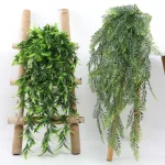 90cm Persian fern Leaves Vines Home Room Decor Hanging Artificial Plant Plastic Leaf Grass Wedding Party Wall Balcony Decoration 3