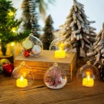 6/12 Pcs Hanging Tealight Candle Hoder Glass Globes Wedding Party Tree Decoration, Globe Ornament for Air Plant 4