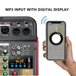 6-Channel Audio Mixer Outdoor Conference Audio USB Bluetooth-compatible Reverb Audio processor Sing Live with Sound Card Mixers 4