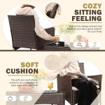 4 Pieces Outdoor Patio Furniture Sets Rattan Chair Wicker Set,Outdoor Indoor Use Backyard Porch 2