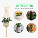Hanging Plant Handmade Macrame Plant Hanger Flower Pot Planter Hanger Wall Decor Courtyard Garden Hanging Planter Hanging Basket 5