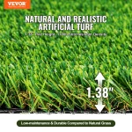 SucceBuy Artifical Grass Rug Green Turf 1.38/1.57" Fake Door Mat Outdoor Patio Lawn Decoration Easy to Clean with Drainage Holes 2