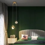 Bedroom Bedside Hanging Pendant Lamp Glass ball LED Chandelier Lighting Ceiling Modern Interior Home Decor Lights Dining Kitchen 2