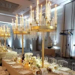 9 Heads Metal Candlestick Candelabra Candle Holders Stands Wedding Table Centerpieces Flower Vases Road Lead Party Decoration 2