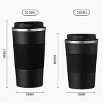 380ml 510ml Stainless Steel Coffee Cup Thermal Mug Garrafa Termica Cafe Copo Termico Caneca Non-slip Travel Car Insulated Bottle 3