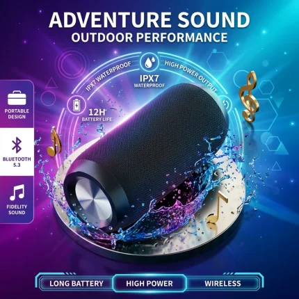 Bluetooth Speaker Bass Powerful Portable Long Battery Life Wireless Subwoofer Outdoor Gathering Camp Sound Box Supports TF USB