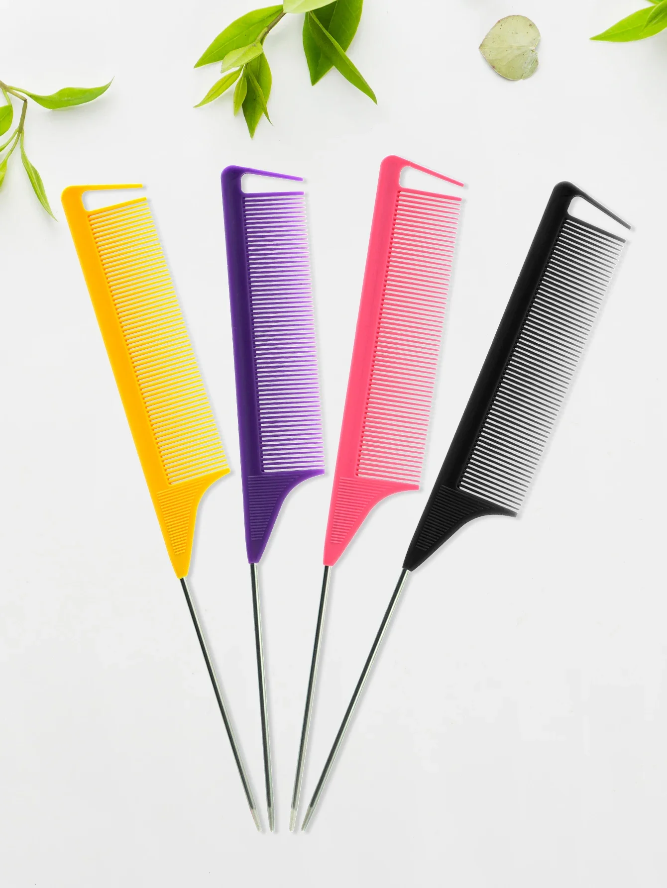 Tail Combs Barber Accessories Pro Pointed Tail Salon Hairdressing Hair Styling Anti-static Comb Hair Brush Steel Needle Pin Rat Tail Combs Barber Accessories Pro Pointed Tail Salon Hairdressing Hair Styling Anti-static Comb Hair Brush Steel Needle Pin Rat