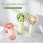 MEET SUN Portable Fan Convenient Creative Small Fan Pocket Hand-held Fan Lightweight AA Battery Handheld Mini Fan Air Coolers 2
