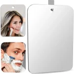 Bathroom Anti Fog Mirror Fogless Acrylic Shower Mirror with Wall Hook Portable Vanity Mirror for Men Shaving Women Makeup Travel 3