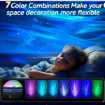 LED Ocean Wave Starry Sky Projector Lamp 1pc 7 Colors Remote Control USB Powered for Kids Room Bedroom Party Ambient Light 4