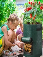 5PCs Garden Supplies Vegetable Plant Grow Bag Planting Container Bag Thicken Garden Pot  DIY Potato Grow Planter PE Cloth 3