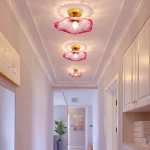 Vintage Pendant Lights Flower Glass Hanging Lamps Home Decoration Lighting Living Room Bedroom Bedside Light Fixture Indoor Shop 5