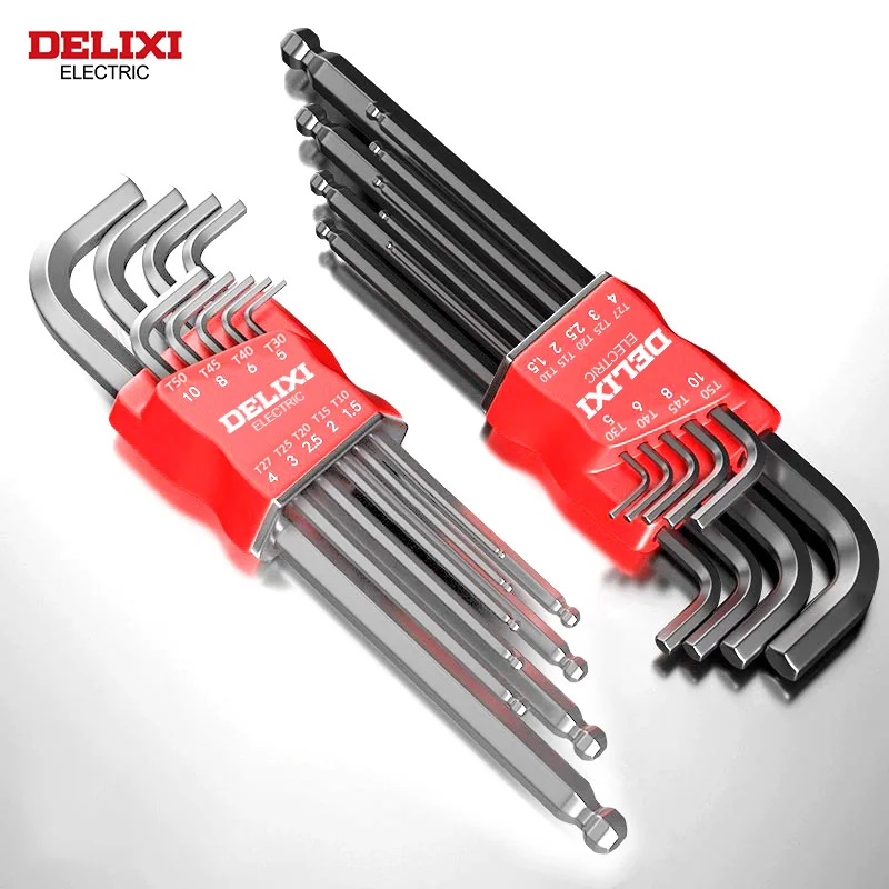 DELIXI ELECTRIC Allen Key Set,Allen Hex Wrench Screwdriver Set With Sleev Universal Torque Long Metric,for Motorcycles, Bicycles DELIXI ELECTRIC Allen Key Set,Allen Hex Wrench Screwdriver Set With Sleev Universal Torque Long Metric,for Motorcycles, Bicycles