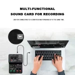 2 Channels Professional Portable Audio Interface Sound Card Console Mini USB MIXER for Guitar Recording Studio Singing TEYUN Q12 5