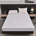 Waterproof Fitted Bed Sheet Comfortable Mattress Protector with Elastic Rubber Band Washable and Easy Care 6