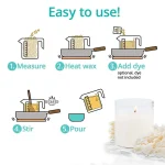 1000/500/250/100g Natural Soy Wax For DIY Handmade Candles Crafts 100% Additive-Free Scented Candle Raw Material Making Kit 6