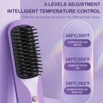 Cordless Electric Hair Brushes Straightener Brush  Heat Comb for Women Travel Portable Dryer and Straightening Brush Styler 2