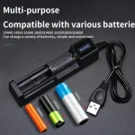 18650 Battery Charger 1/2/4 Slots Dual 18650 Charging 3.7V  Rechargeable Lithium Battery USB Charger For 16340 14500 18650 3
