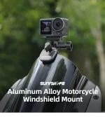 Motorcycle Windshield Mount Clamp Aluminum Clip For GoPro 13 12 Insta360 Go Ultra For DJI Osmo Nano/360/Action 6 5 Pro Pocket 3 2