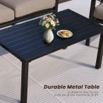 4 Piece Metal Outdoor Sectional Sofa Set Modern Conversation Furniture with Cushions & Coffee Table Patio Garden Use Customized 6