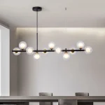 Nordic Modern LED Pendant Gold Light Glass Ball 11 Heads Hanging Lamp for Kitchen Living Dining Room Suspension Luminaire Design 5