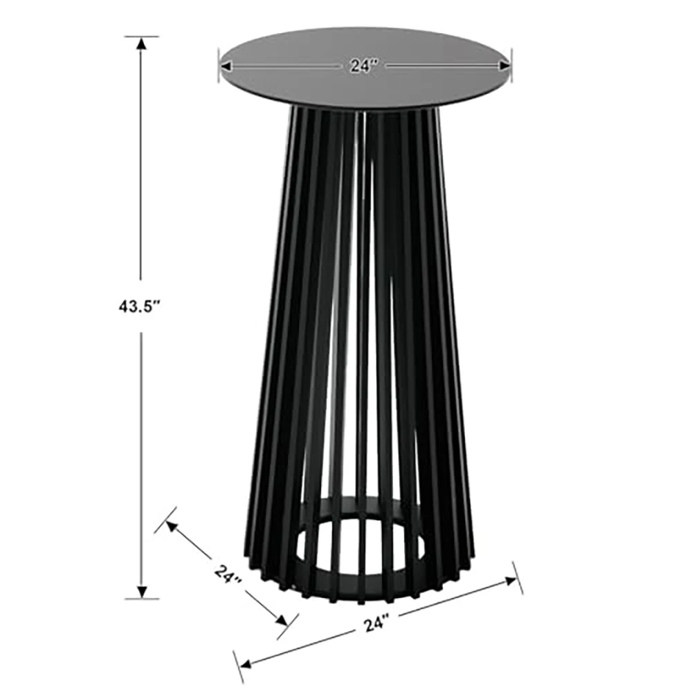 43.5" High Black Round Bar Table with Geometric Base, Modern Cocktail Table for Kitchen Dining Room Coffee Shop 43.5" High Black Round Bar Table with Geometric Base, Modern Cocktail Table for Kitchen Dining Room Coffee Shop