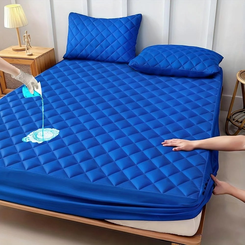1pc Soft And Comfortable 100% Waterproof Mattress Protector, All-Season Cooling Breathable Noiseless Mattress Pad Cover, Thicken 1pc Soft And Comfortable 100% Waterproof Mattress Protector, All-Season Cooling Breathable Noiseless Mattress Pad Cover, Thicken
